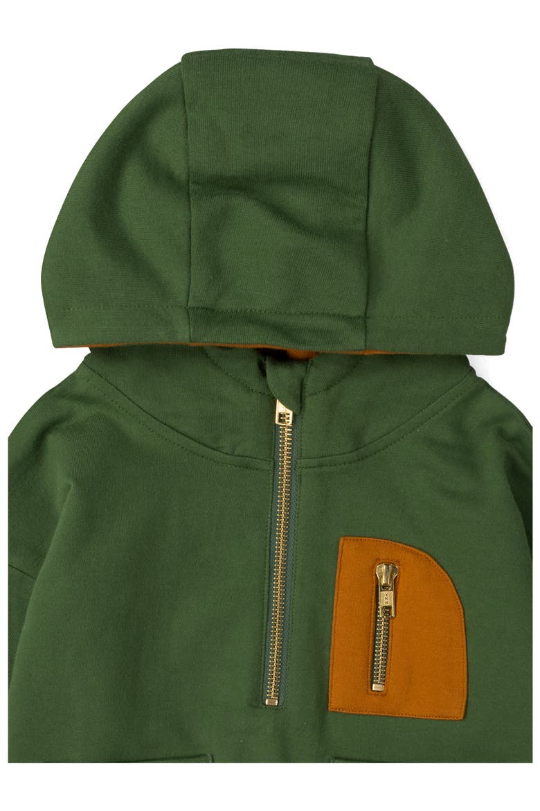 Kids' Half Zip Organic Cotton Hoodie, Alternate, color, GREEN