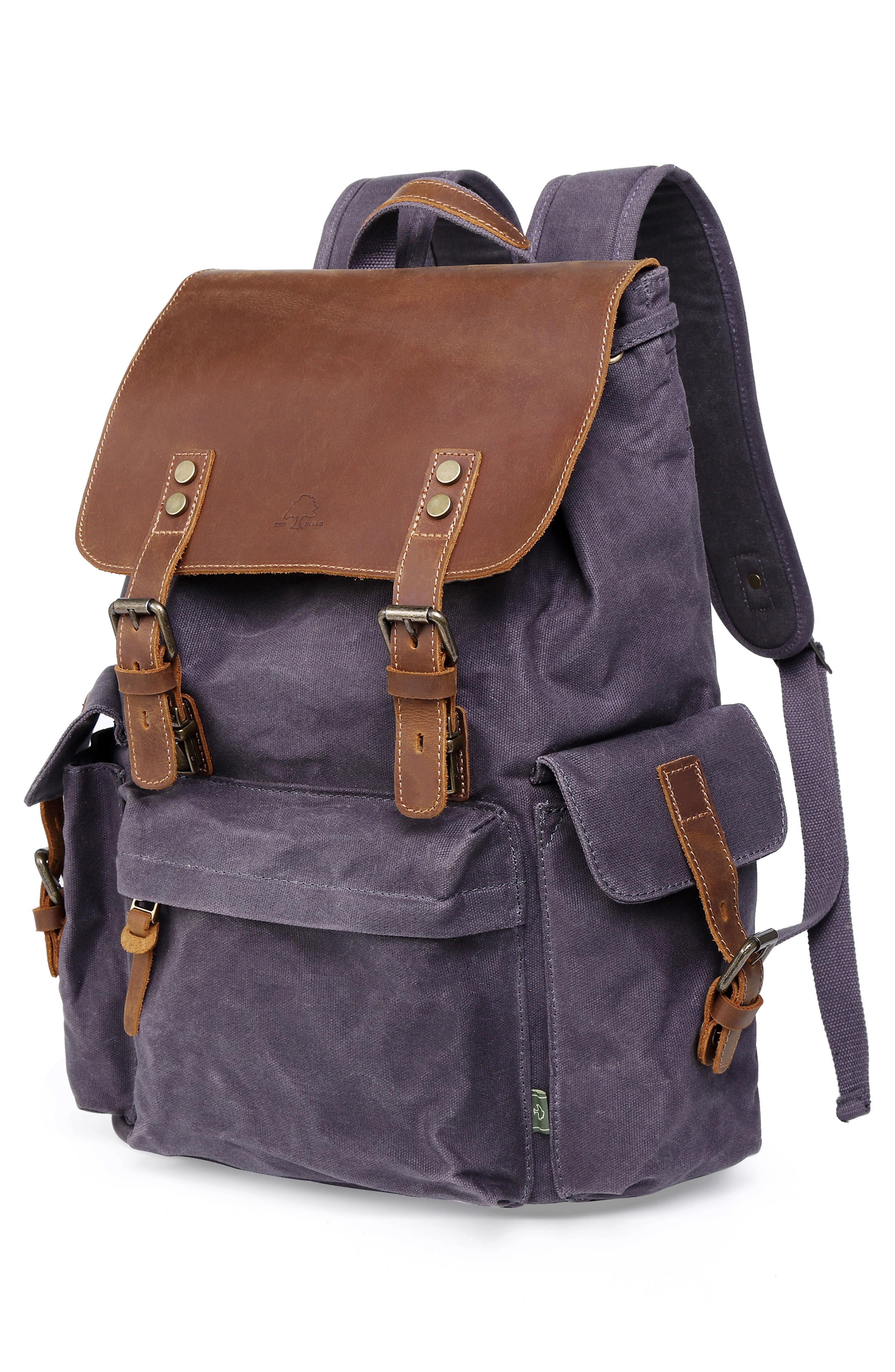 THE SAME DIRECTION Stone Creek Waxed Canvas Backpack, Alternate, color, Grey