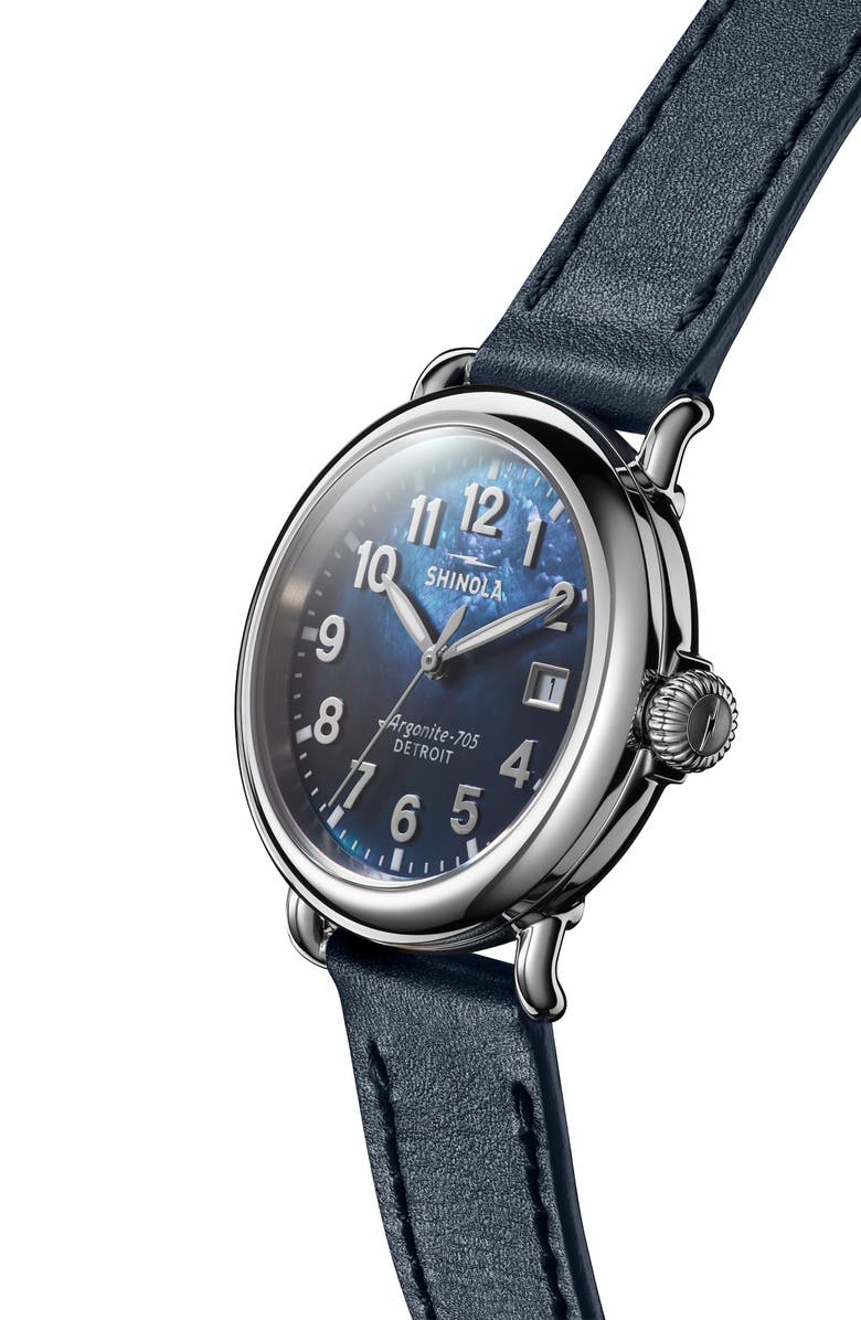 Shinola The Runwell Wraparound Leather Strap Watch, 36mm, Alternate, color, 