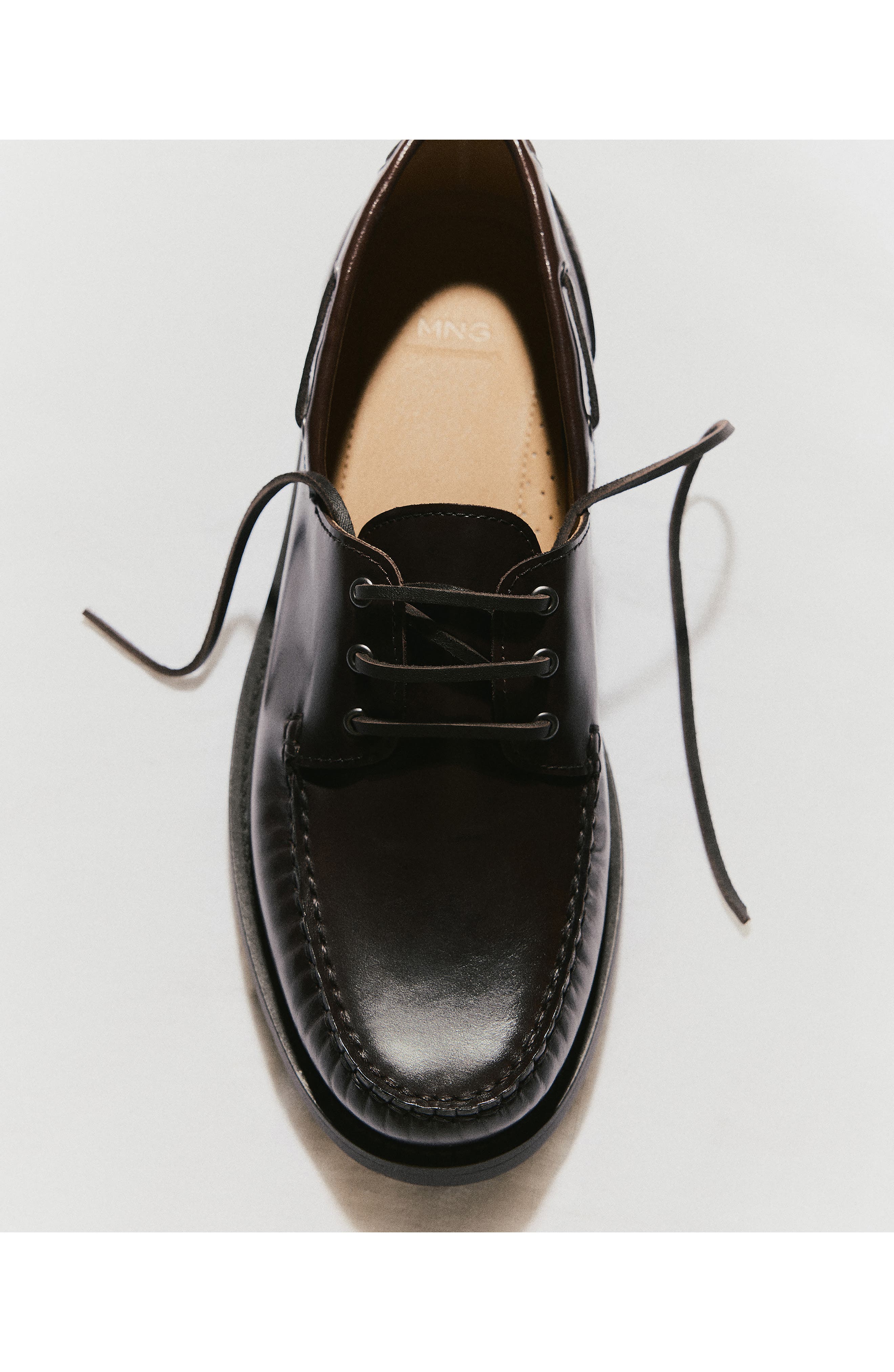 Leather Deck Shoe, Alternate, color, BROWN
