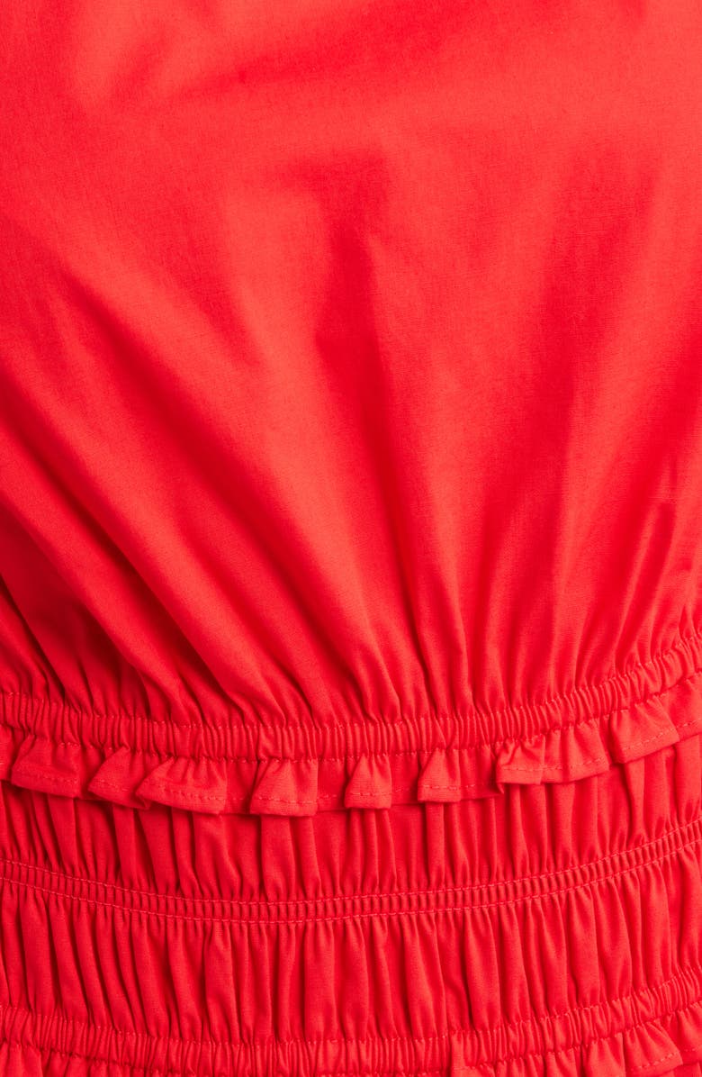 Anne Klein Smocked Waist Sleeveless Midi Dress, Alternate, color, Begonia Red