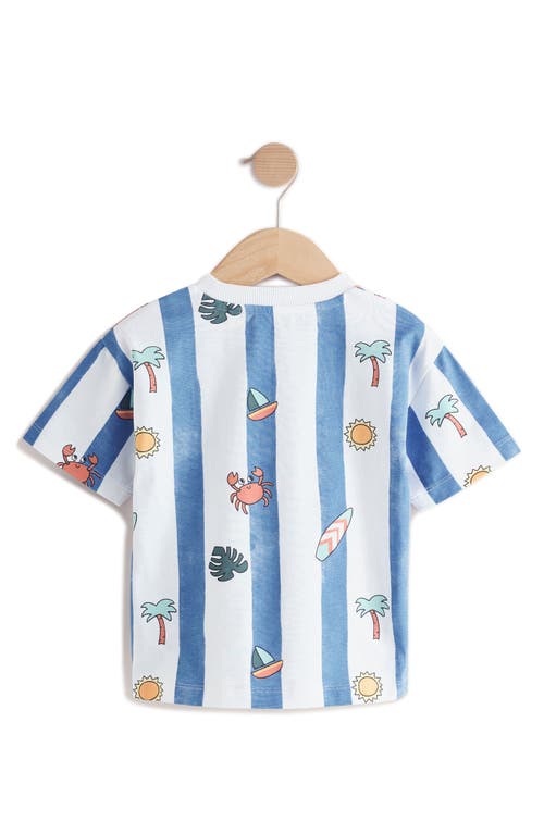Next Kids' Stripe Beach Print Cotton T-shirt