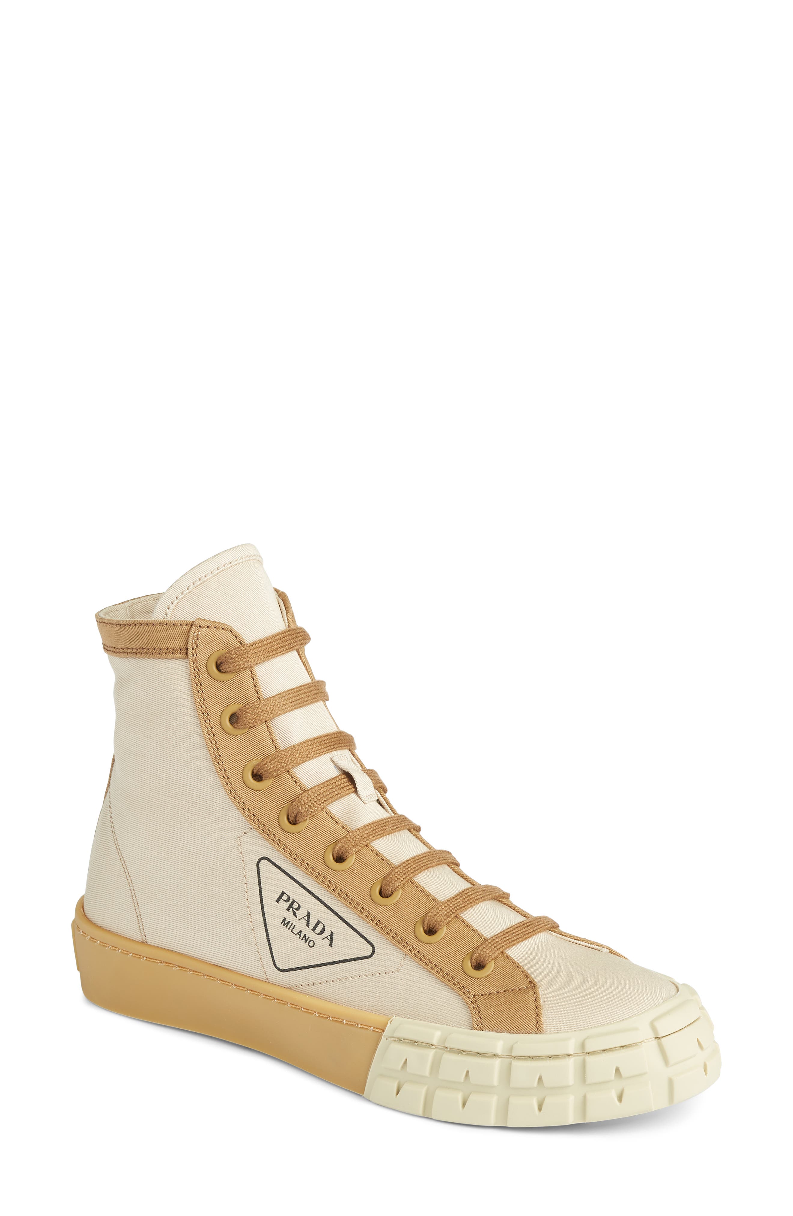 Logo High Top Sneaker, Main, color, BEIGE/ BROWN