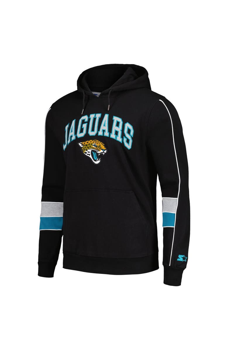 STARTER Men's Starter Black Jacksonville Jaguars Captain Pullover Hoodie, Alternate, color,