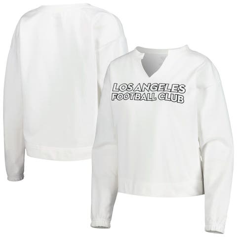 Women's Concepts Sport  White LAFC Sunray Notch Neck Long Sleeve T-Shirt