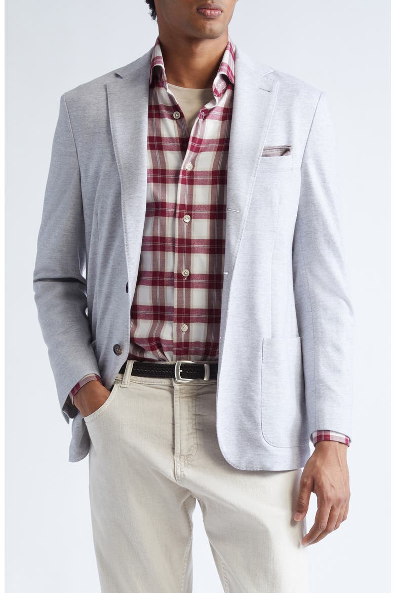 Cotton Jersey Blazer, Main, color, LIGHT GRAY MELANGE