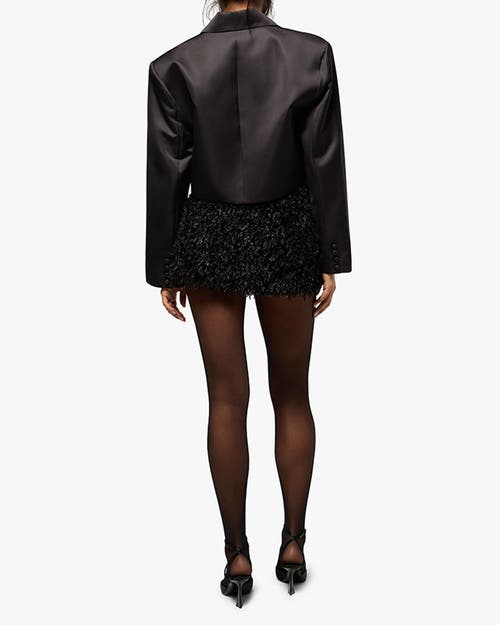 Weworewhat Fuzzy Puff Mini Skirt In Black