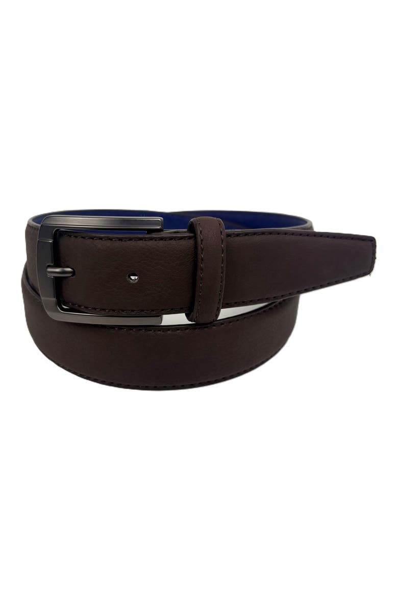 Gunmetal Buckle Leather Belt, Main, color, DARK TAN