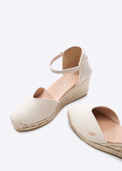 Viscata Reus Canvas Espadrille Wedges In Beige