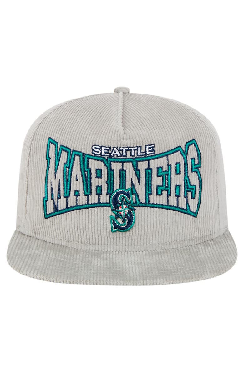 New Era Men's New Era Gray Seattle Mariners Corduroy Golfer Snapback Hat, Alternate, color, 