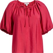 Nordstrom Puff Sleeve V-Neck Shirt