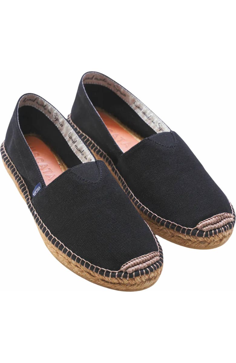 VISCATA Barceloneta Canvas Espadrille Flats, Alternate, color, Black