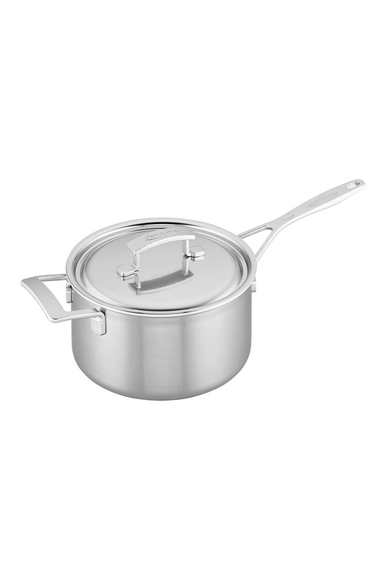 Industry 4-Quart 5-Ply Stainless Steel Saucepan, Main, color, STAINLESS STEEL