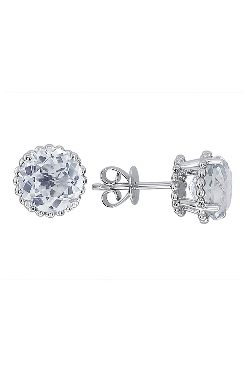 14K White Gold White Topaz Stud Earrings, Main, color, WHITE