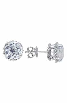 EFFY 14K White Gold White Topaz Stud Earrings