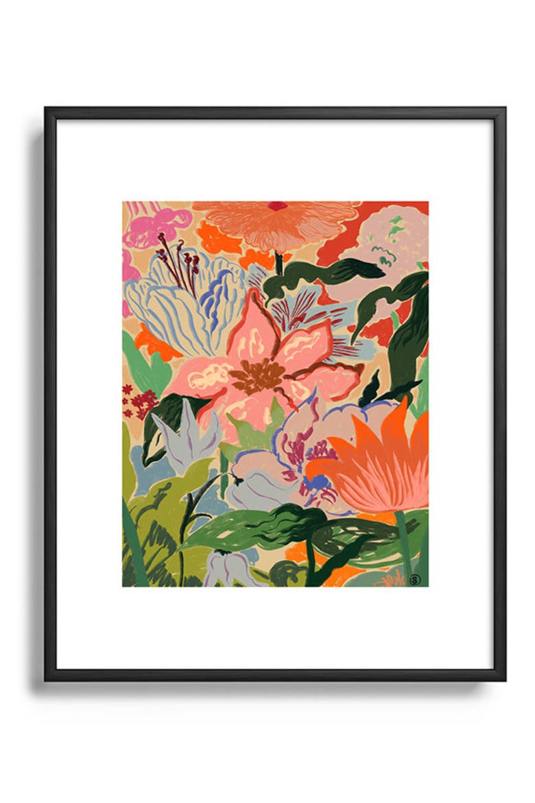 Summer Bouquet Framed Art Print, Main, color, BLACK TONES