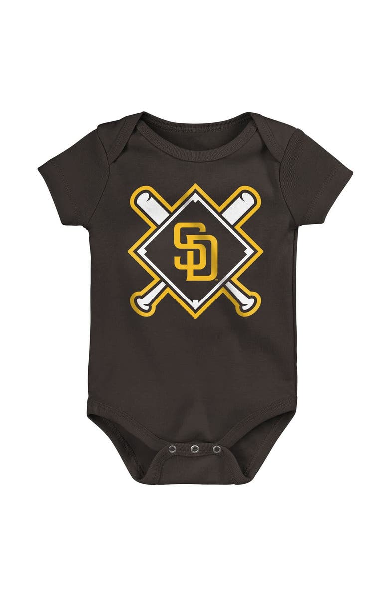 Outerstuff Newborn Outerstuff San Diego Padres Home Plate 3-Piece Creeper Set, Alternate, color, Yellow