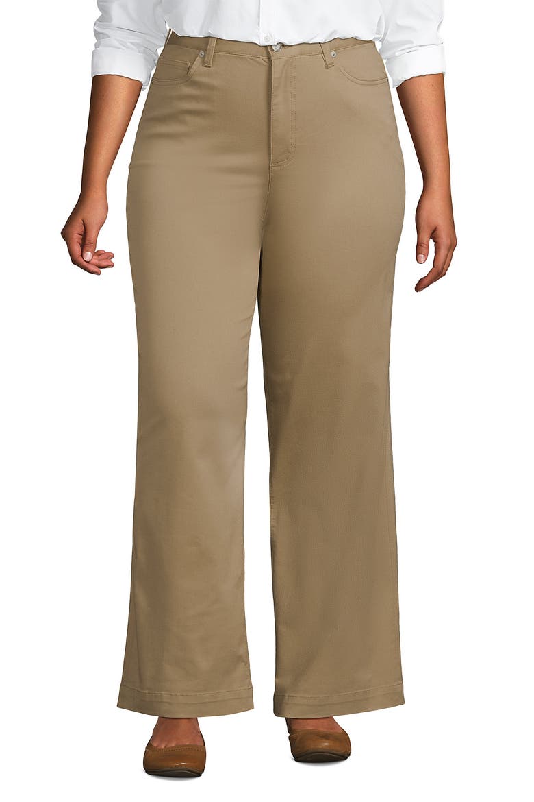 High Rise 5 Pocket Wide Leg Chino Pants, Main, color, Desert Tan