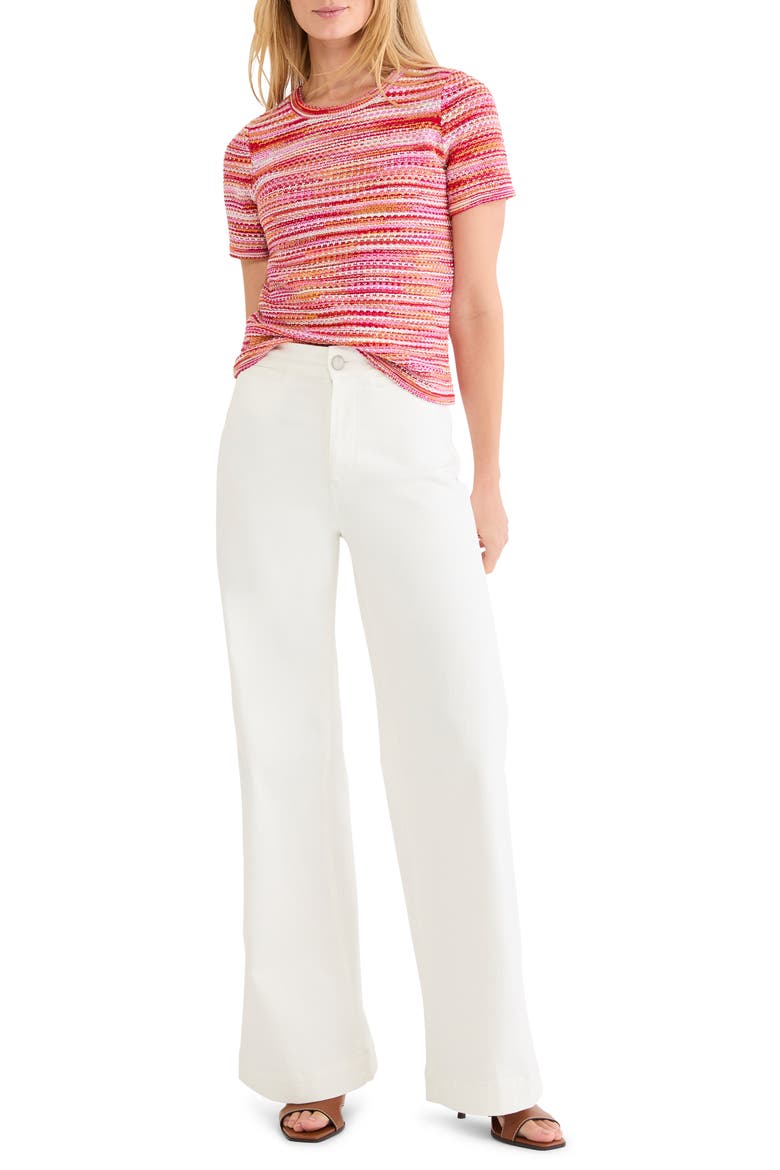 Space Dye Tuck Stitch Sweater, Alternate, color, RED MULTI