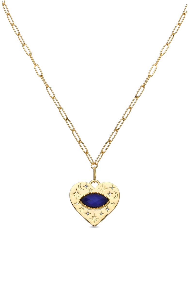 Justine Mood Stone Pendant Necklace, Main, color, GOLD