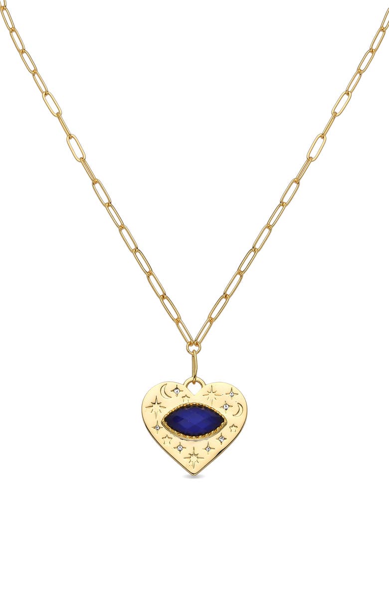EYE CANDY LOS ANGELES Justine Mood Stone Pendant Necklace, Main, color, Gold