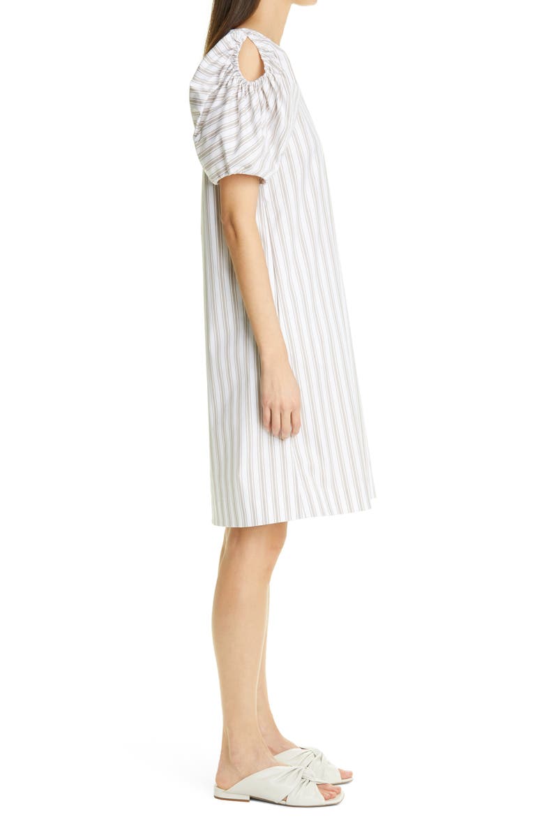 Hattie Stripe KindCotton A-Line Dress, Alternate, color, SMOKED TAUPE MULTI