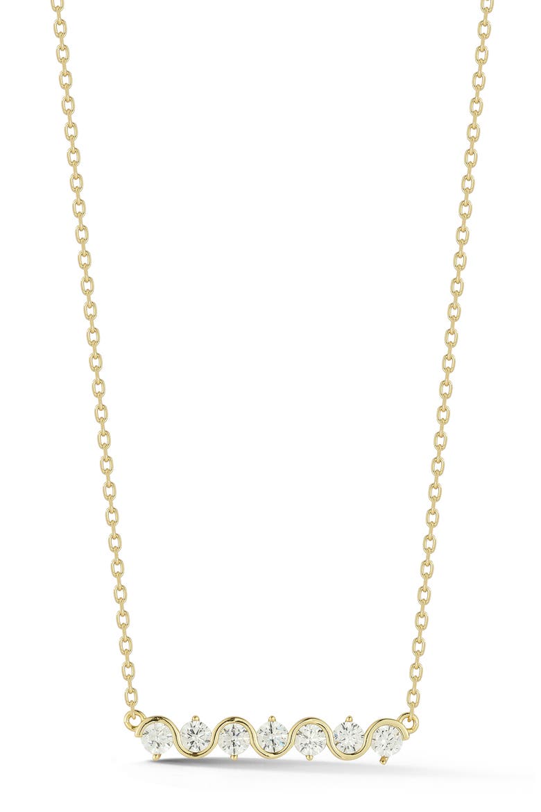 Cubic Zirconia Bar Pendant Necklace, Main, color, GOLD