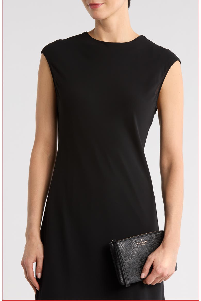 leila pebbled leather medium pouch, Alternate, color, BLACK