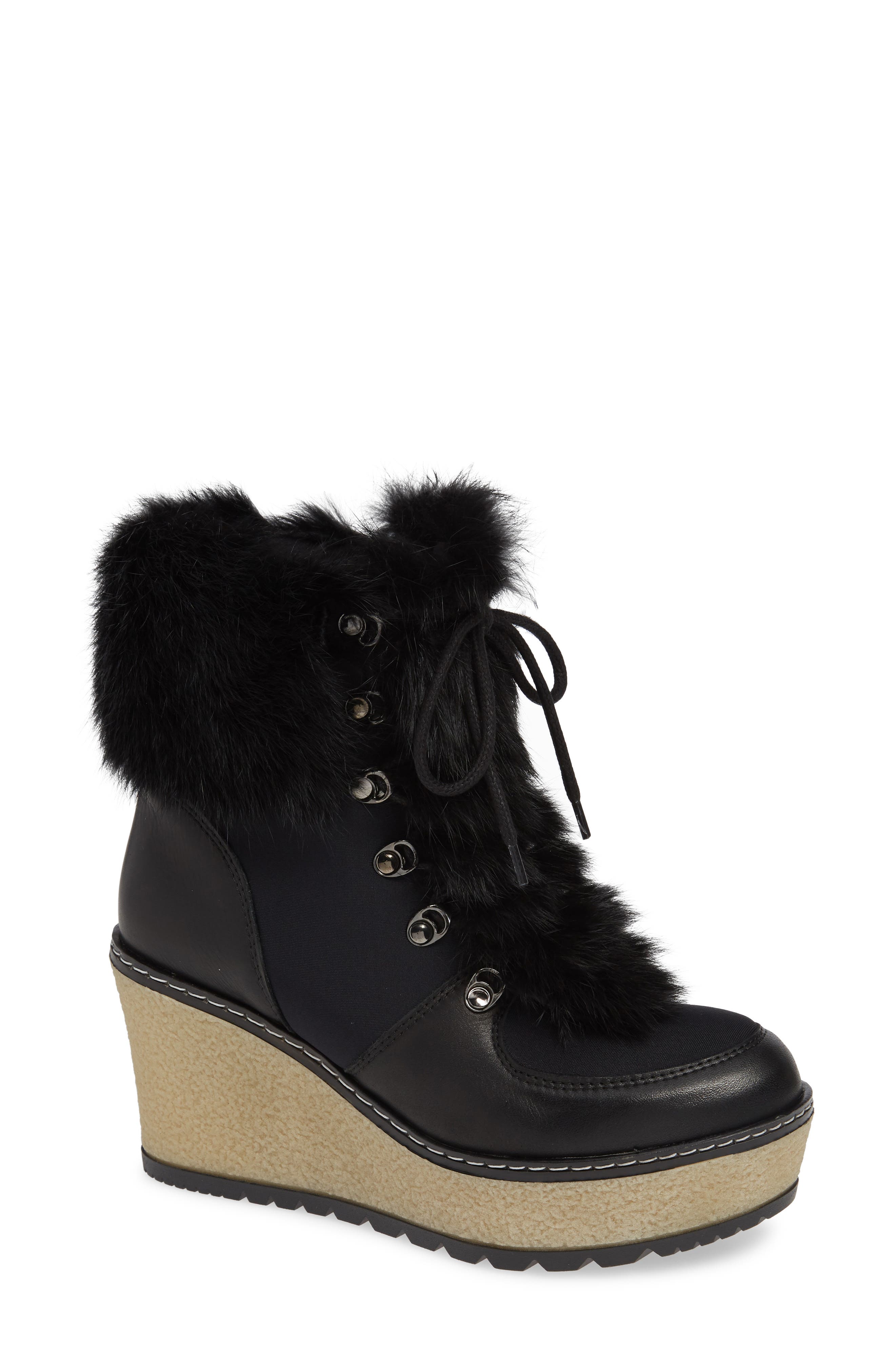 Rudsak Torres Waterproof Genuine Rabbit Fur Trim Boot, Main, color, 