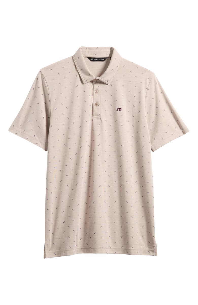 TravisMathew Canyon Hike Dot Print Polo, Alternate, color, Oxford Tan