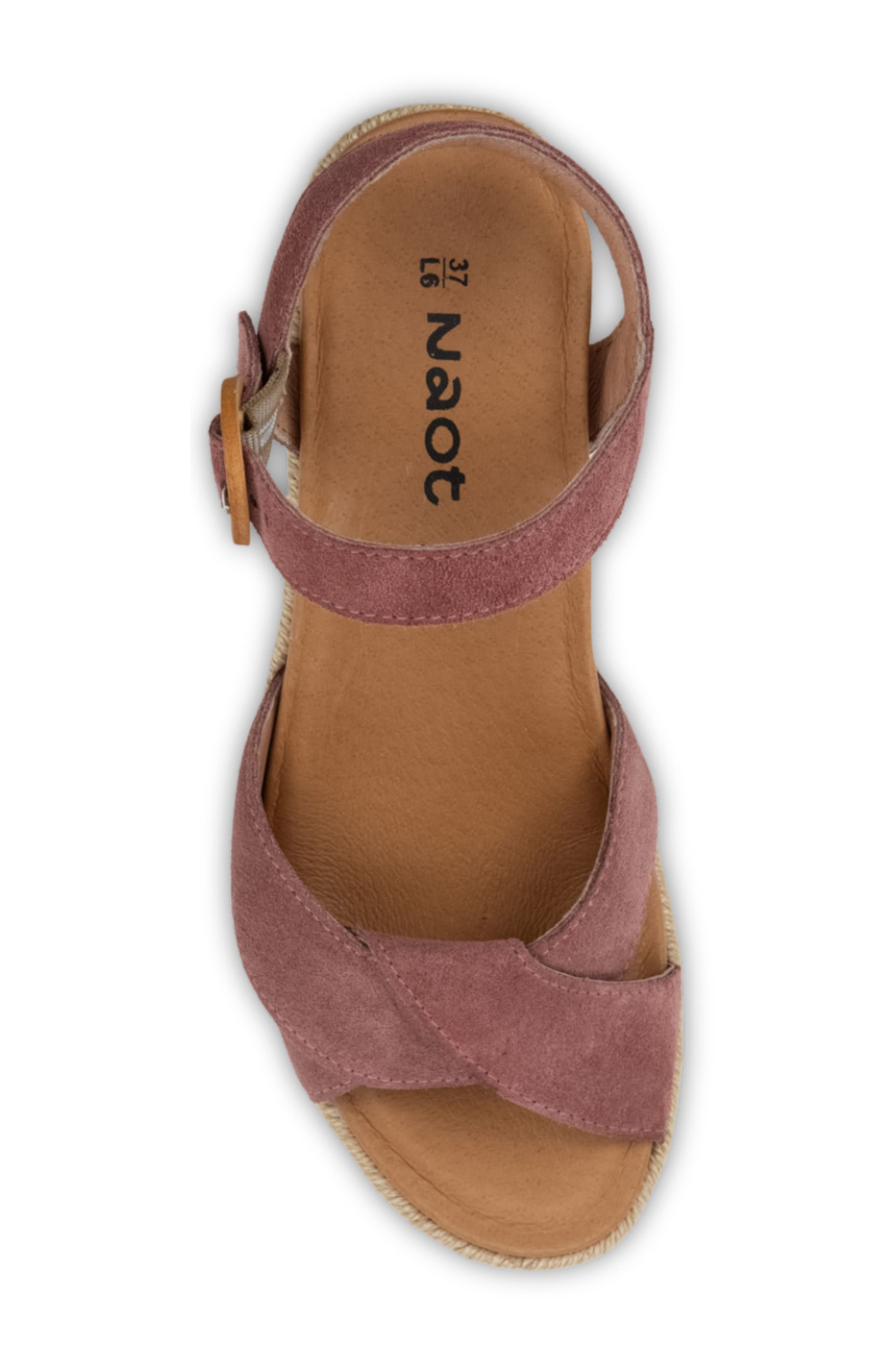 Naot Marbella Platform Wedge Sandal, Alternate, color, Rose Suede