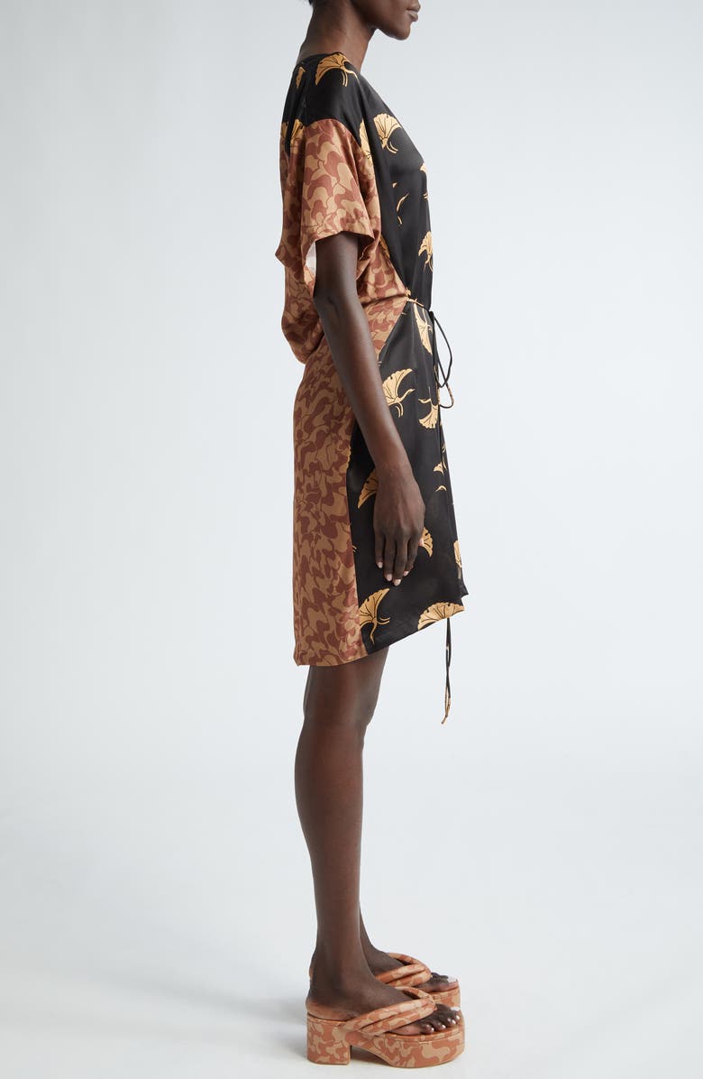 Dries Van Noten Mixed Print High-Low Silk Dress, Alternate, color,