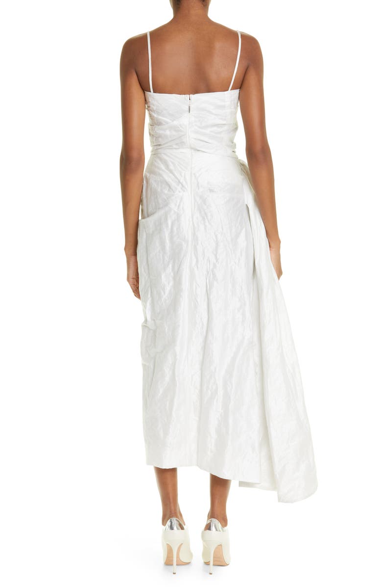 Jason Wu Collection Metallic Ruched Crinkled Cotton Blend Cocktail Dress, Alternate, color, 