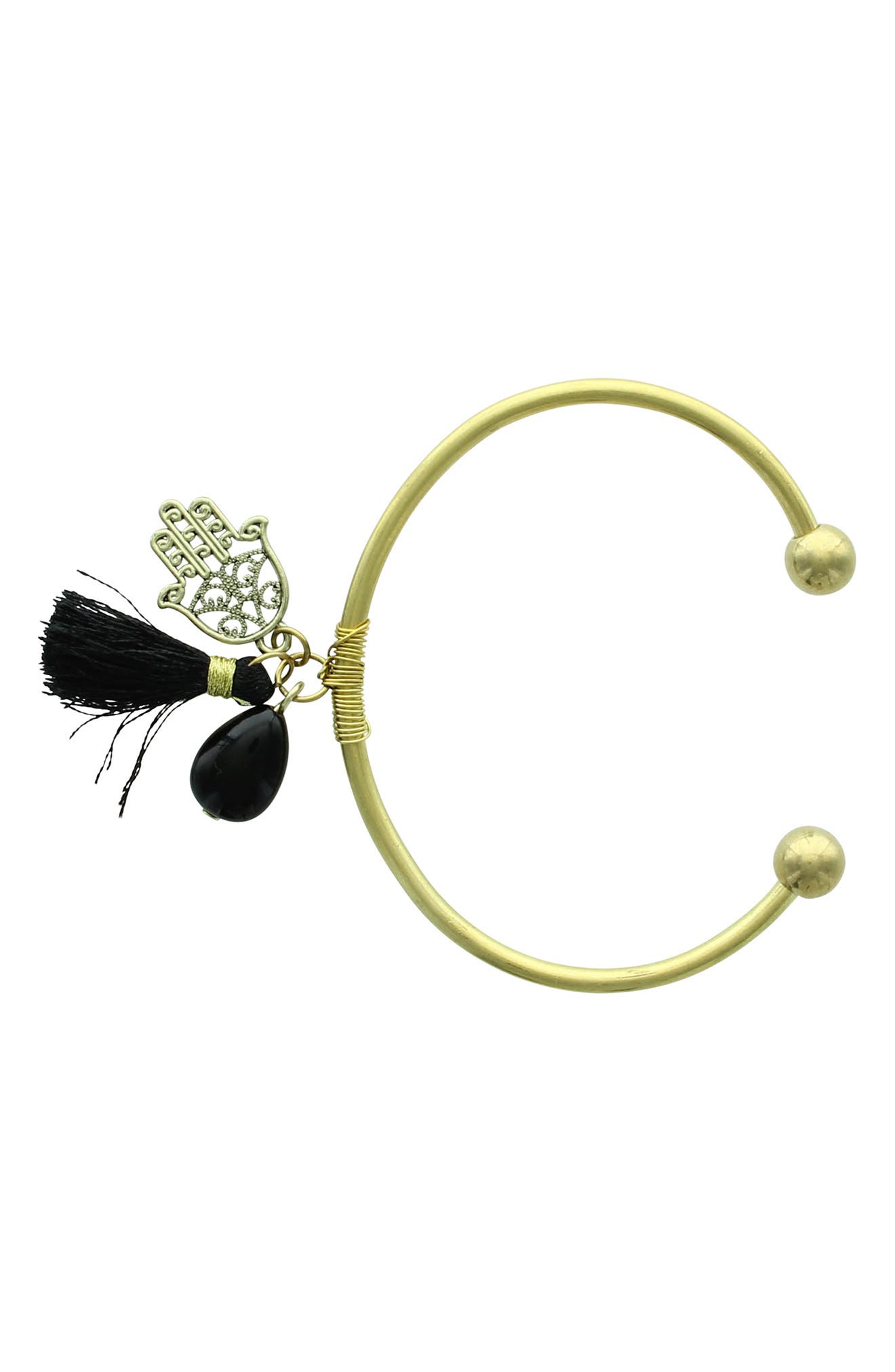 OLIVIA WELLES FEATHER AND TASSEL CHARM CUFF