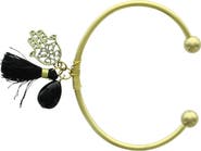 OLIVIA WELLES FEATHER AND TASSEL CHARM CUFF
