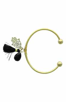 OLIVIA WELLES FEATHER AND TASSEL CHARM CUFF