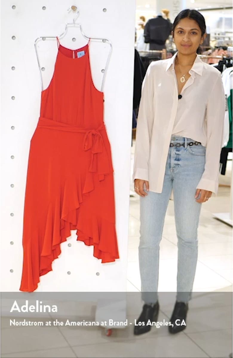 Asymmetrical Cascading Ruffle Hem Dress, sales video thumbnail