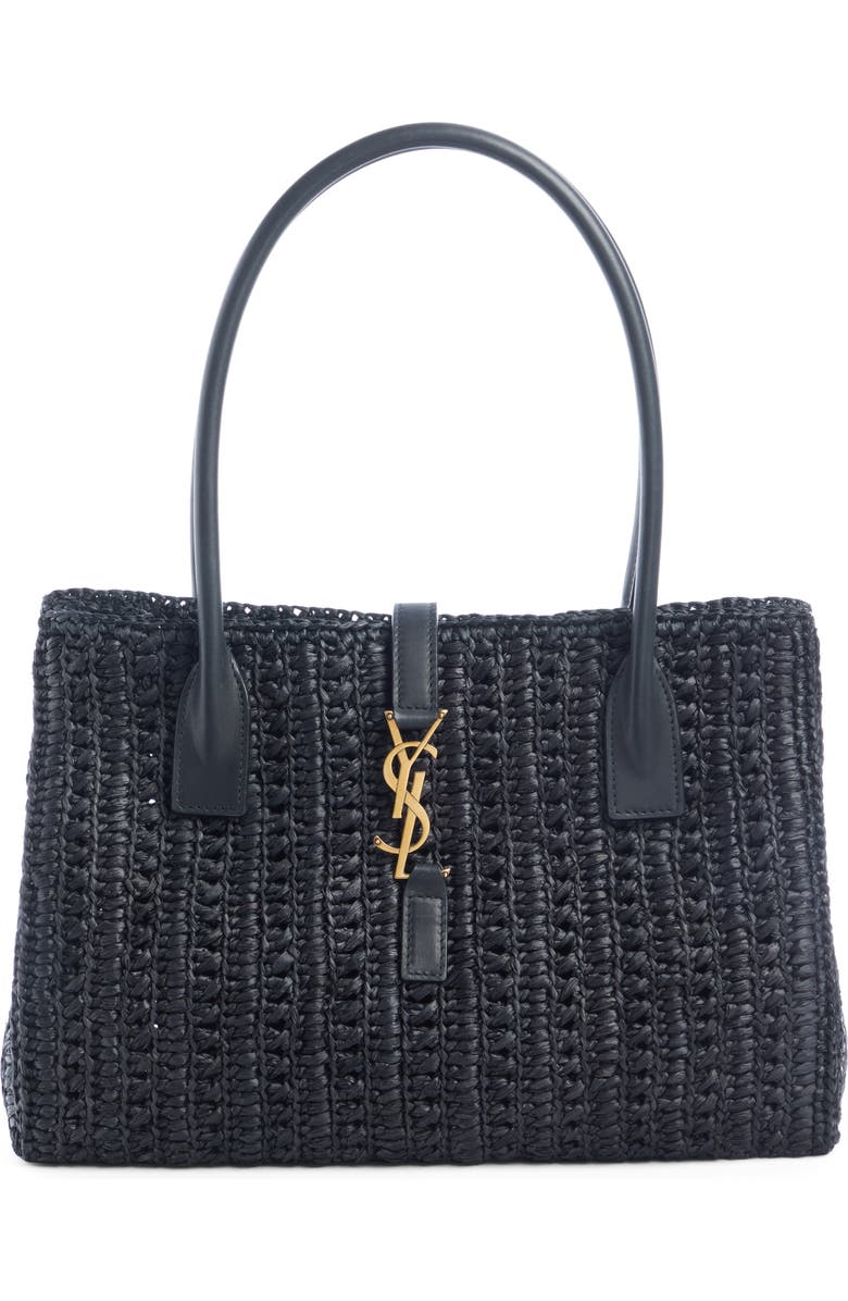 Saint Laurent Panier Raffia Tote, Main, color,