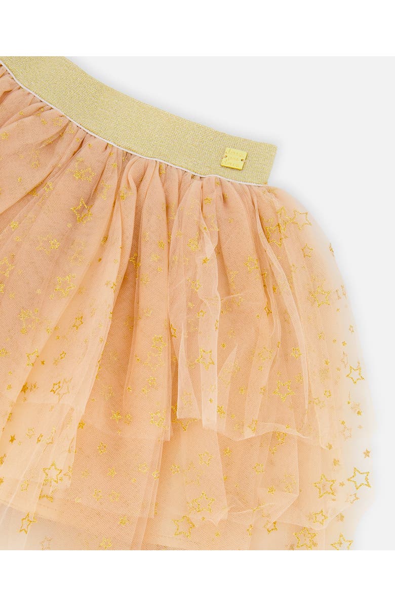 Deux par Deux Multi Layer Glittering Mesh Skirt, Alternate, color, Beige