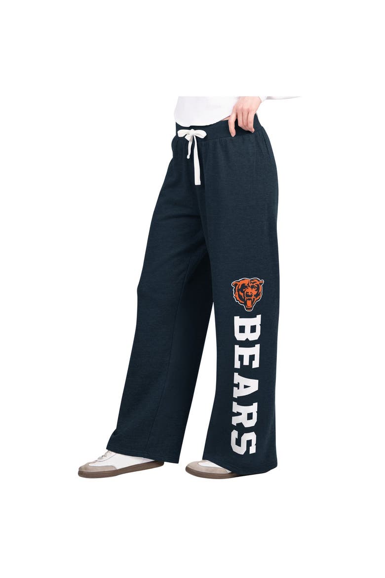 Women's  Starter  Navy Chicago Bears Field Wide Leg Sweatpants, Main, color, Navy