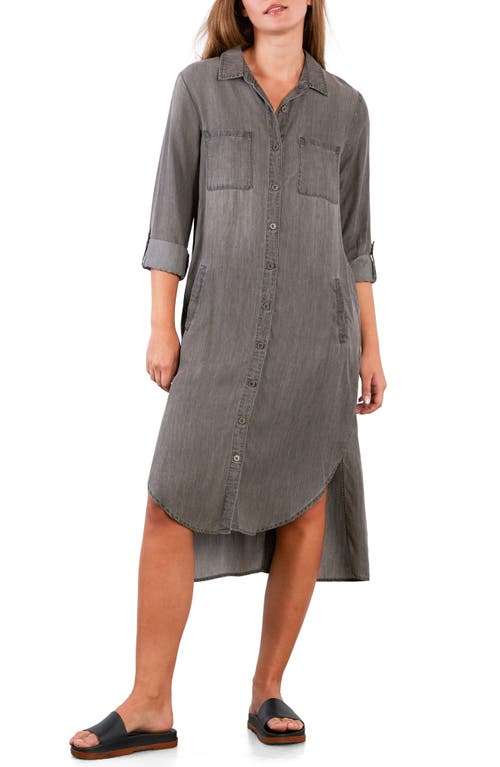 Wash Lab Denim Chill Out Shirtdress In Gray