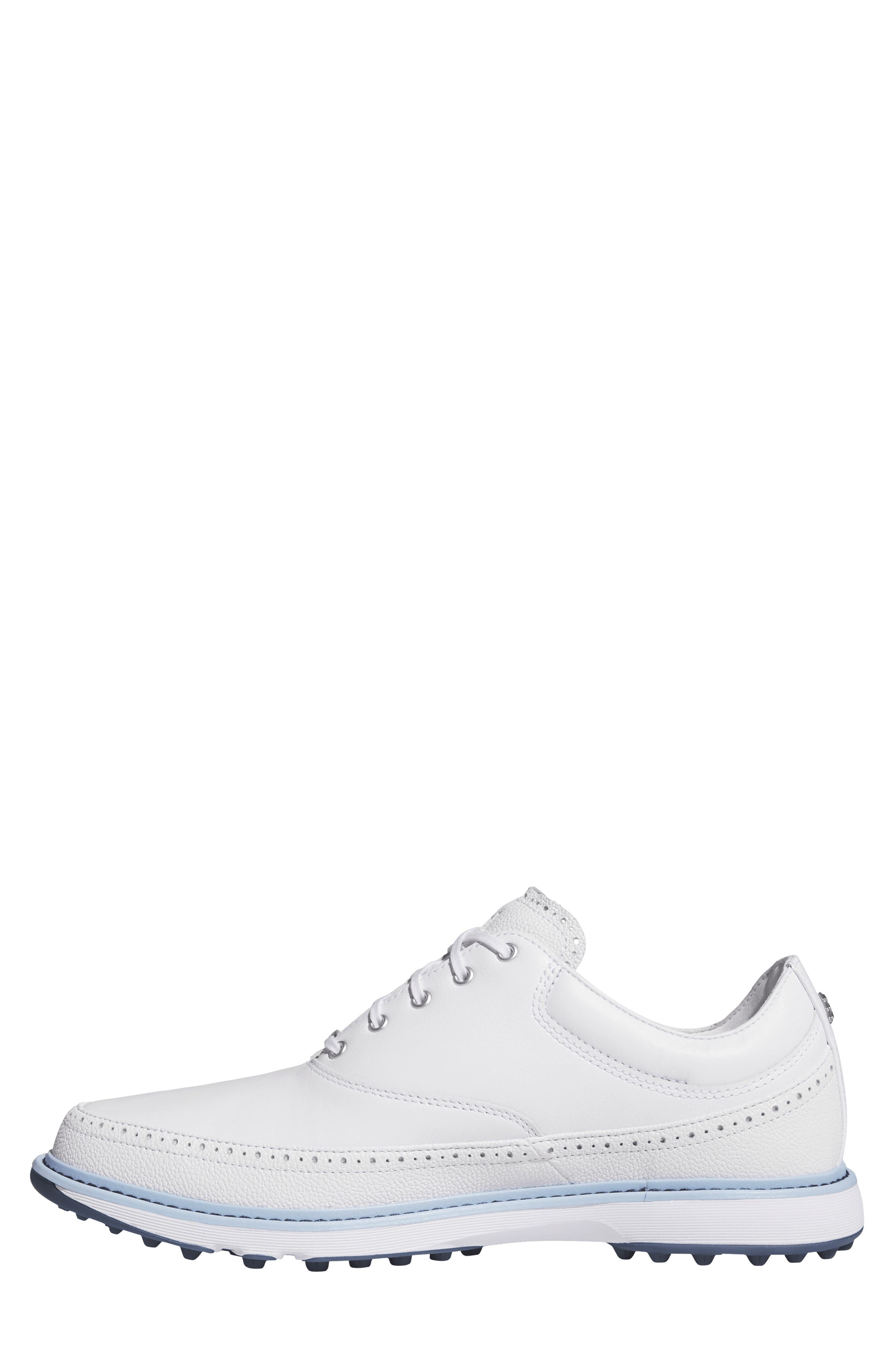 adidas MC80 Spikeless Golf Shoe, Alternate, color, White/ Blue