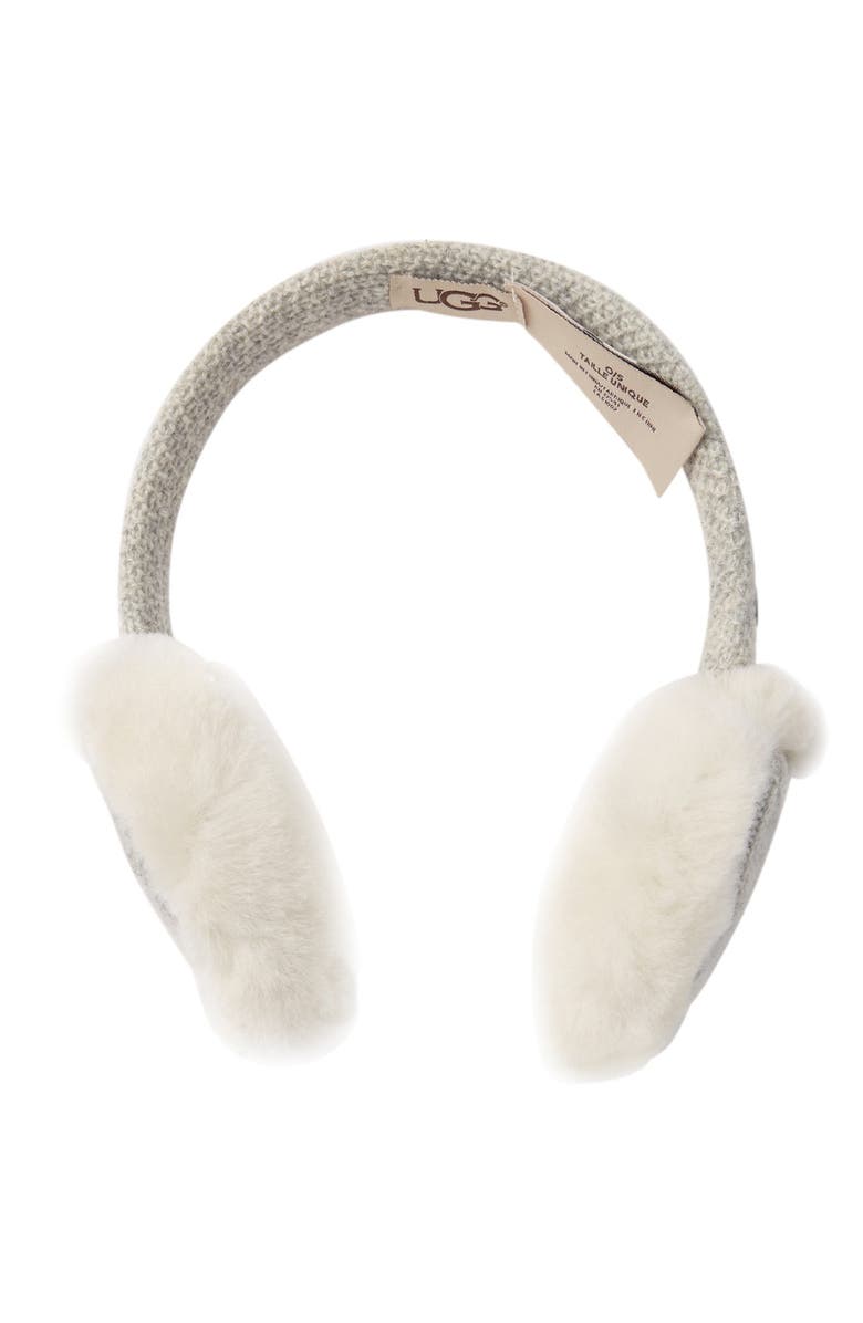 UGG<sup>®</sup> Cable Knit Genuine Shearling Wired Ear Muffs, Main, color, 