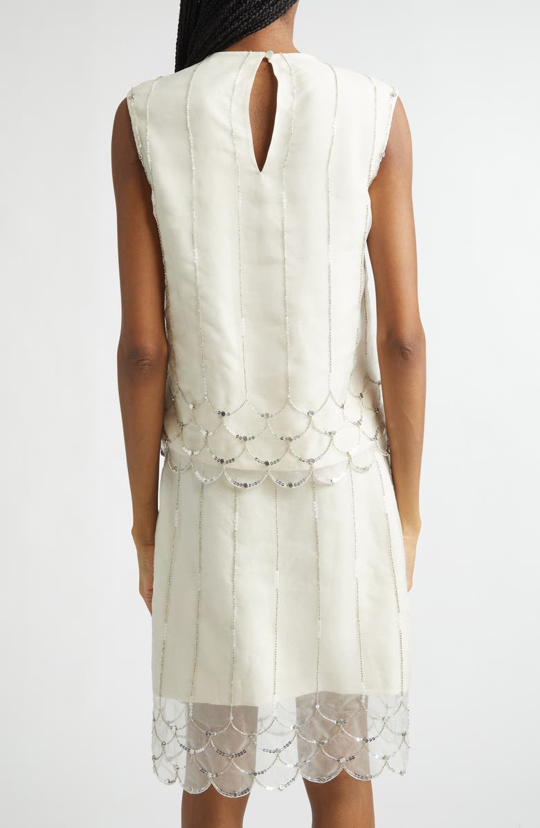 Wales Bonner Triumph Beaded Silk Organza Shirt, Alternate, color, Ivory