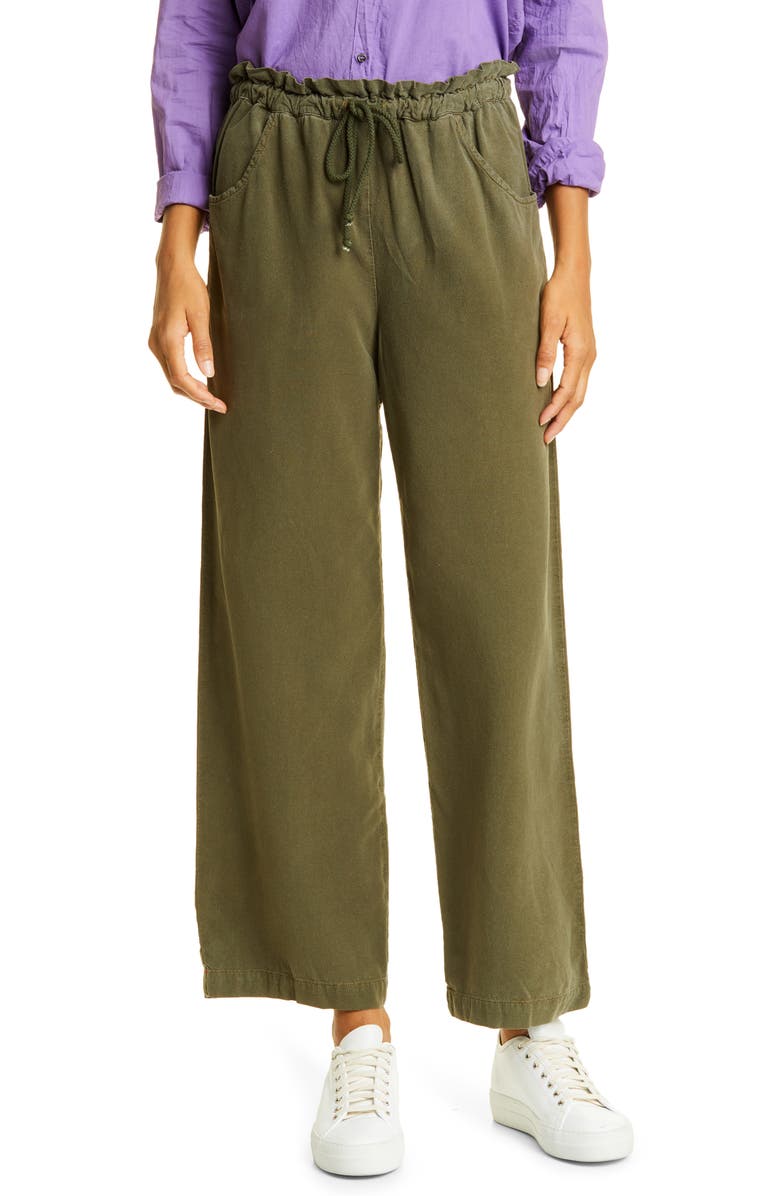 XÍRENA Talin Silk Paperbag Waist Pants, Main, color, 