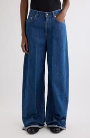 Givenchy Raw Edge Wide Leg Denim Jeans
