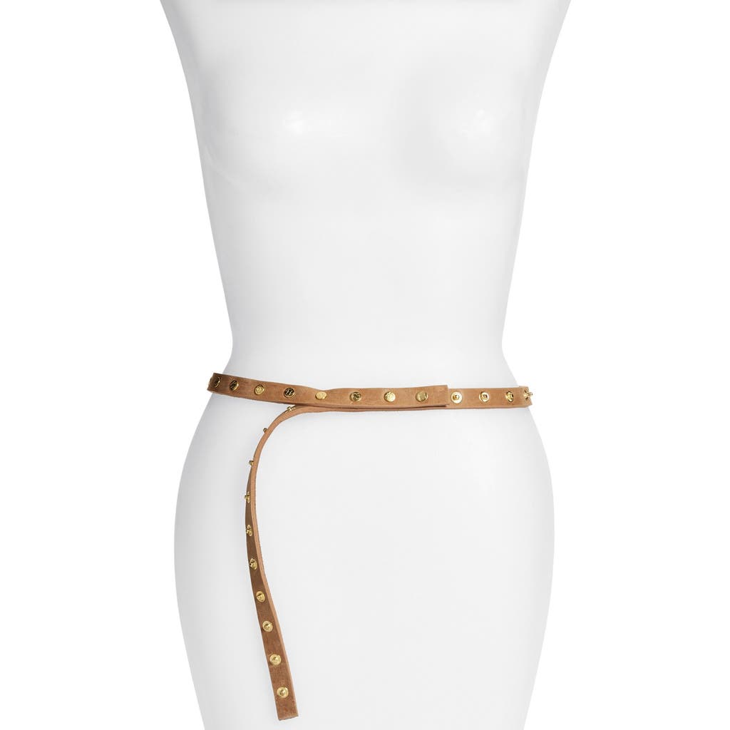 Ada 'Cala' Studded Skinny Leather Belt in Tan  product