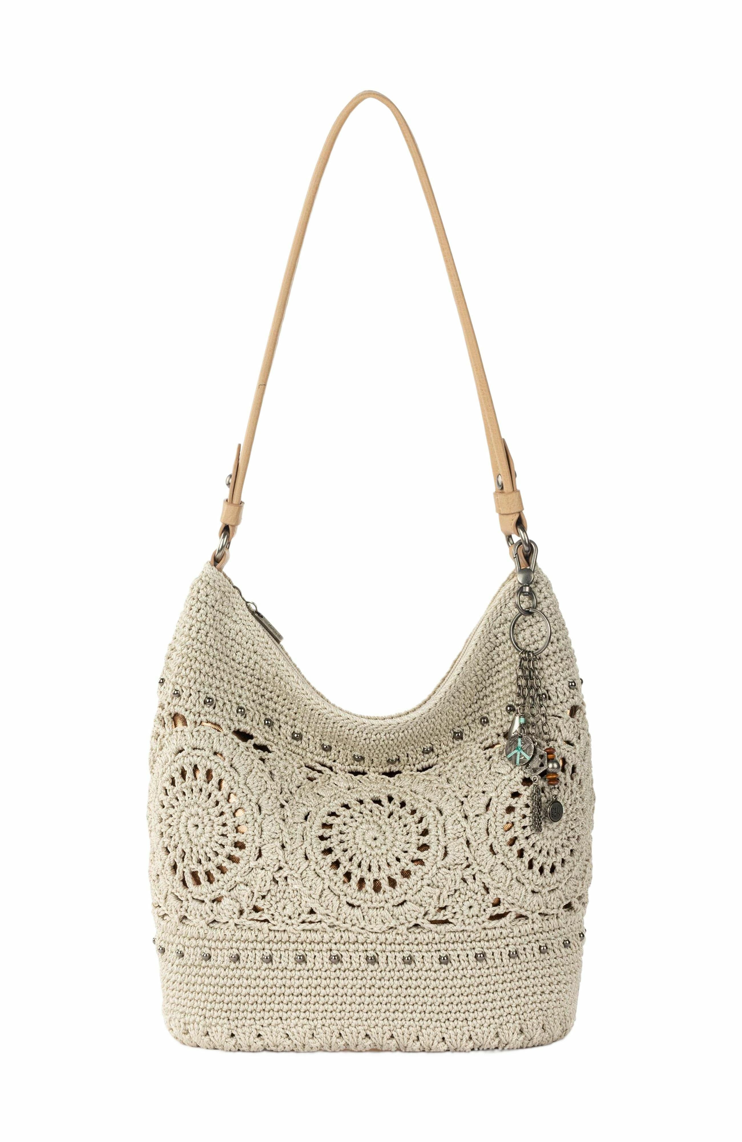 The Sak Sequoia Hobo Leather Bag, Main, color, Natural Medallion
