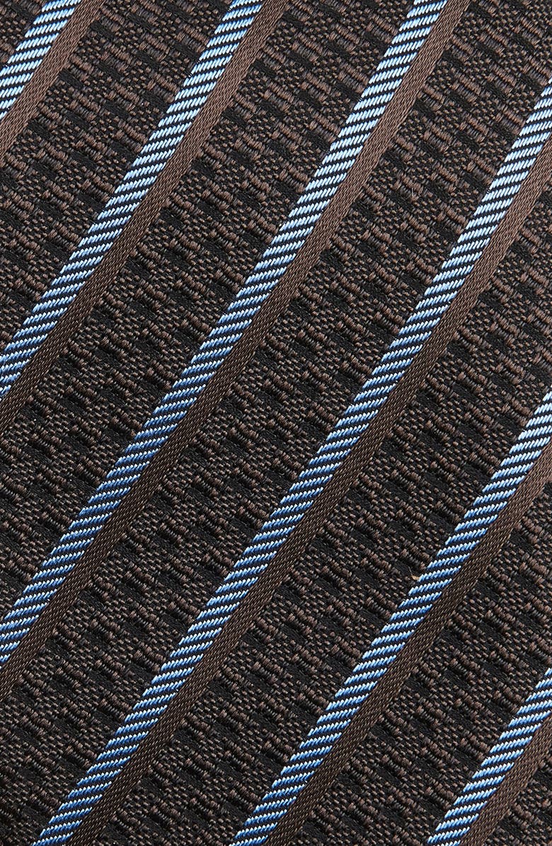 ZEGNA TIES Stripe Silk Tie, Alternate, color, Dark Brownstripe