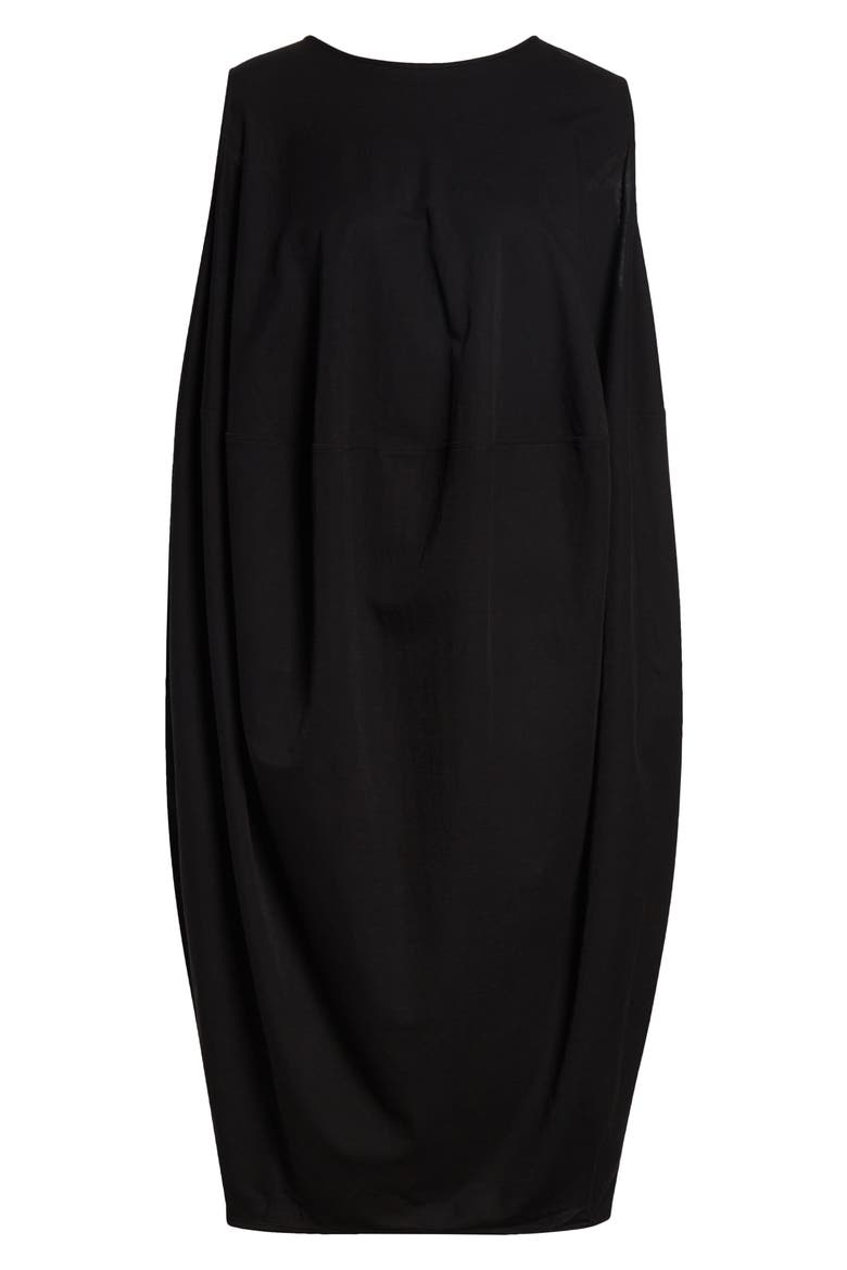 Cocoon Midi Dress, Alternate, color, BLACK